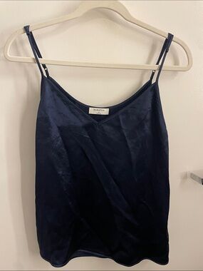 Babaton Navy Satin Camisole
